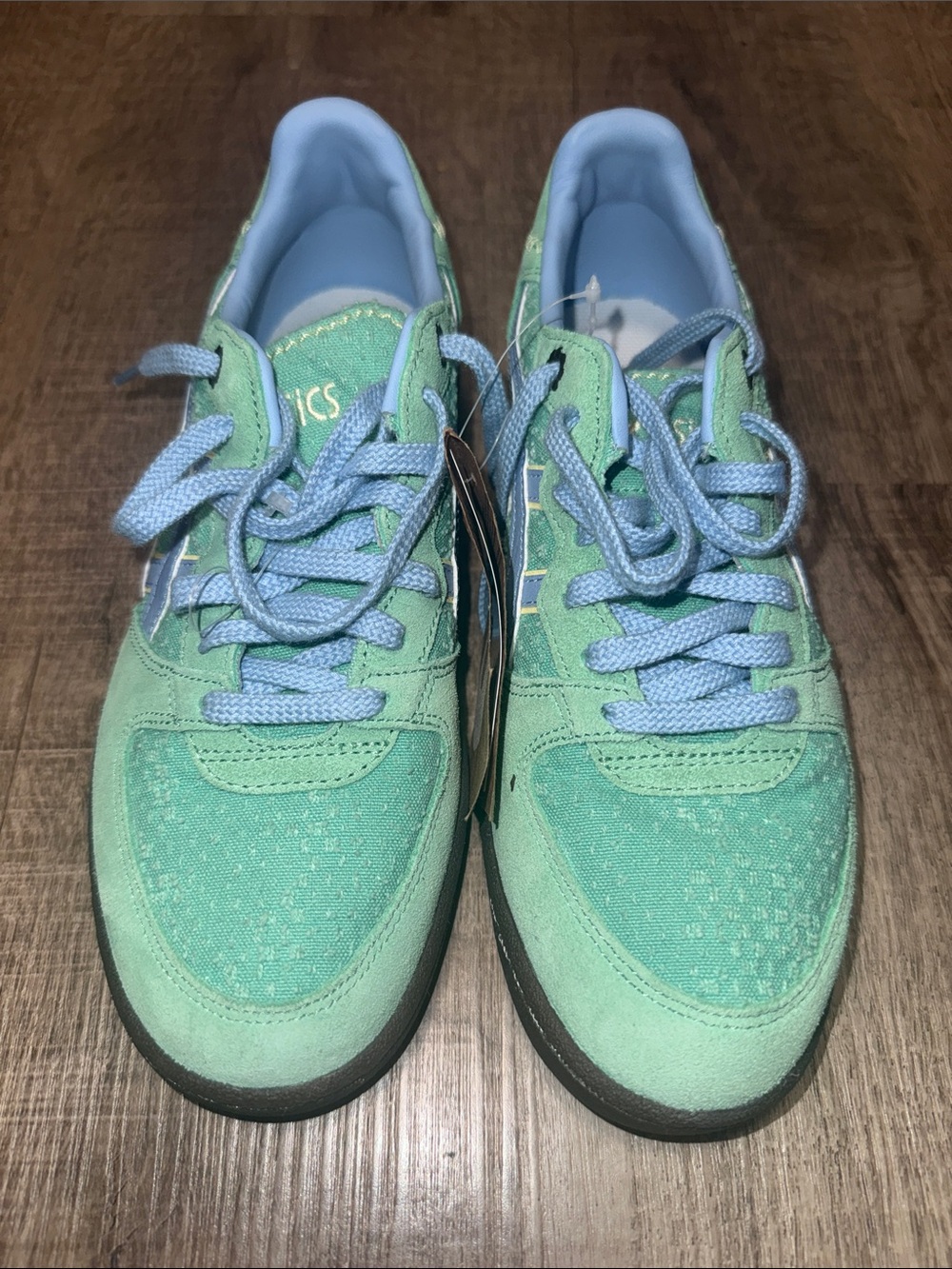 ASICS Women's Mint Green and Light Blue Athletic Sneakers
